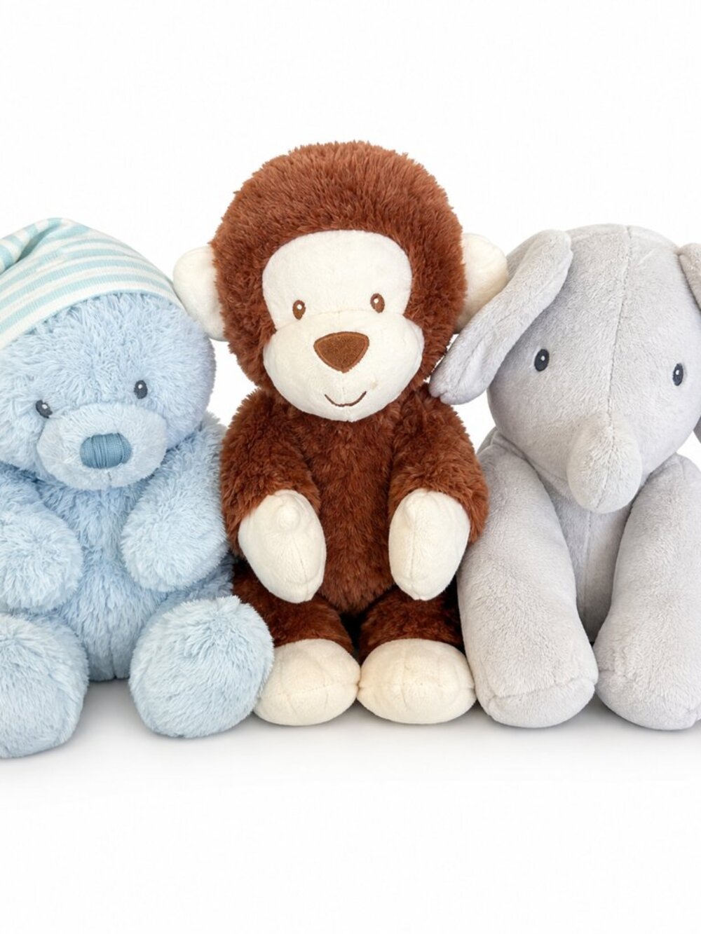 GUND Interactive Plush Toys Set of 3 | Monkey Elephant Bear Animated  Animals